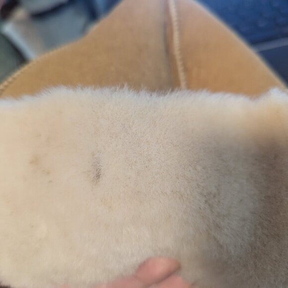 Vintage Leather Suede Shearling Wool Sherpa Lamb Hat by Sheep Shapes Co. Boho - Picture 5 of 9